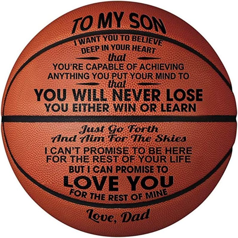 Photo 1 of Engraved Outdoor Basketball Gifts, Custom Basketball Birthday Graduation Back to School Gifts for Son Daughter Grandson Nephew - You are Capable of Achieving Anything You Put Your Mind to