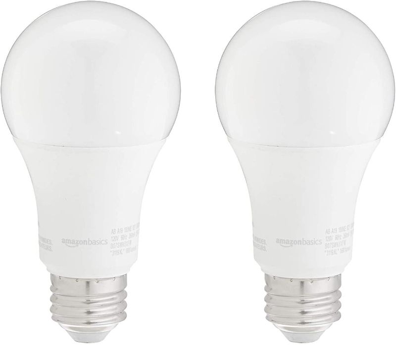 Photo 1 of  100W Equivalent, Soft White, Non-Dimmable, 10,000 Hour Lifetime, A19 LED Light Bulb | 2-Pack