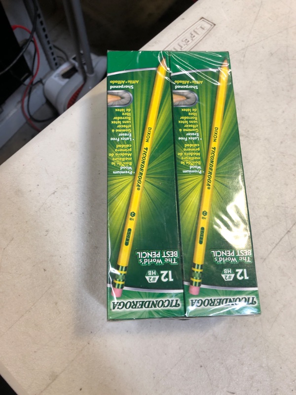 Photo 2 of TICONDEROGA Woodcase Pencils with Erasers, 6 Pre-Sharpened Boxes of 12, 72 Pencils Total (13806SP) 12 Count (Pack of 6)