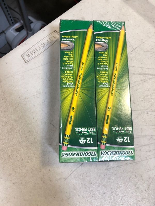 Photo 2 of TICONDEROGA Woodcase Pencils with Erasers, 6 Pre-Sharpened Boxes of 12, 72 Pencils Total (13806SP) 12 Count (Pack of 6)