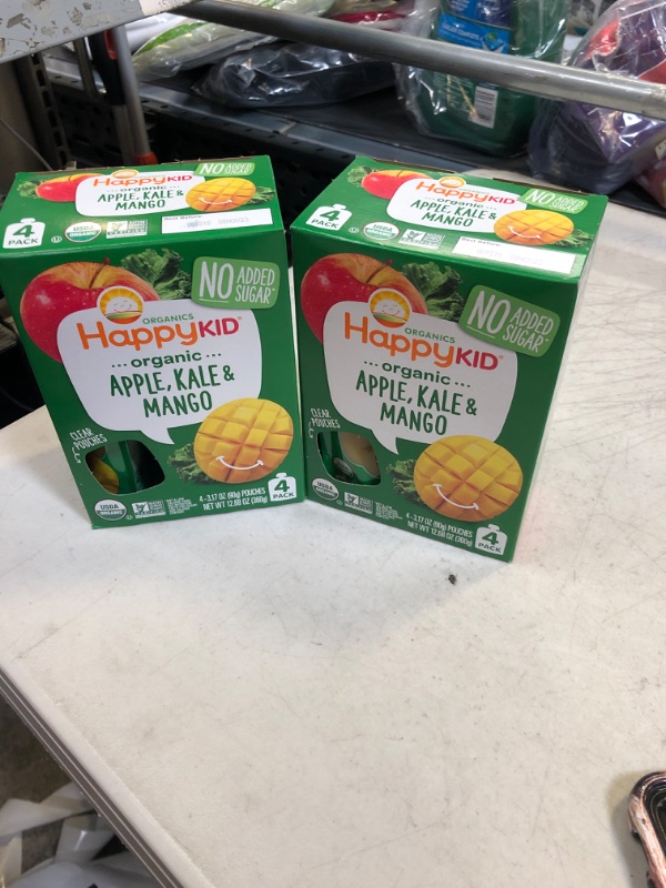 Photo 4 of HAPPYKID Organics Organic Kid Snack, Apple, Kale, & Mango, 3.17 Ounce Pouch,, 2 COUNT EXP 11/23/2023