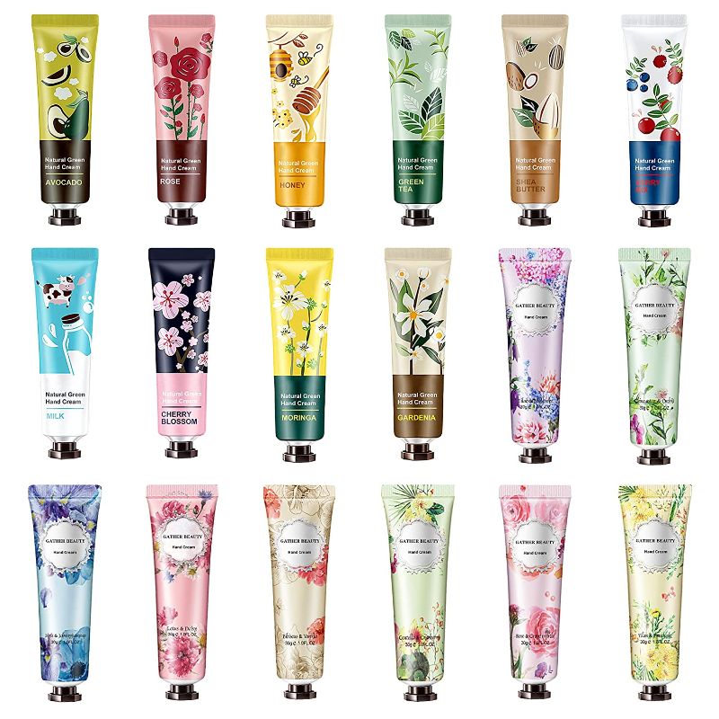 Photo 1 of  18 Pack Hand Cream for Dry Cracked Hands,Natural Plant Fragrance Hand Lotion Moisturizing Hand Care Cream Stocking Stuffers Gift Set Travel Gift Set Hand Lotion With Shea Butter And Aloe