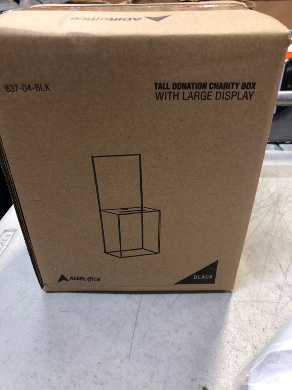 Photo 3 of AdirOffice Tall Acrylic Suggestion/Donation Box - Comments/Ballot Box w/Safety Lock for Cash, Suggestions & Employee/Customer Comment Cards Black