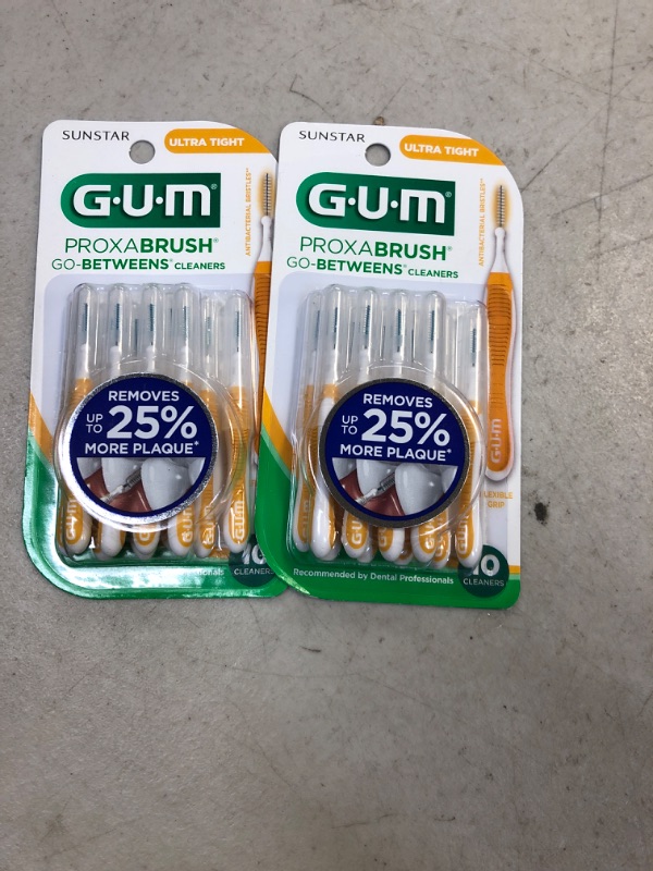 Photo 2 of GUM Proxabrush Go-Betweens Interdental Brushes, Ultra Tight, Plaque Removal, 10 Count. 2 COUNT 