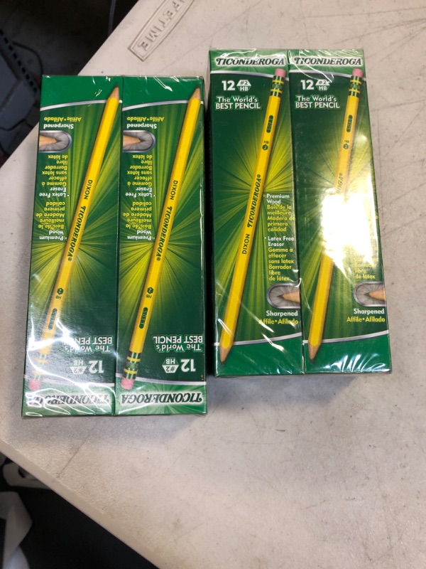 Photo 2 of TICONDEROGA Woodcase Pencils with Erasers, 6 Pre-Sharpened Boxes of 12, 72 Pencils Total (13806SP) 12 Count (Pack of 6), 2 COUNT