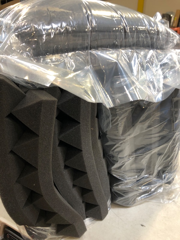 Photo 1 of 12 Pack-12 x 12 x 2 Inches Pyramid Designed Acoustic Foam Panels, Sound Proof Foam Panels Black, High Density and Fire Resistant Acoustic Panels, Sound Panels, Studio Foam for Wall and Ceiling