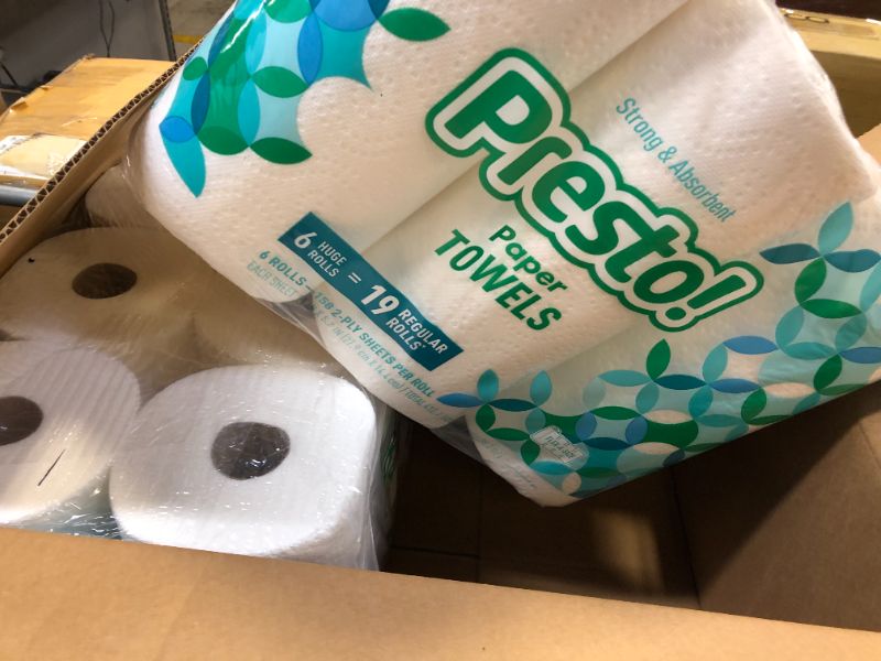 Photo 3 of 2CT OF Amazon Brand - Presto! Flex-a-Size Paper Towels, 158 Sheet Huge Roll, 6 Count (Pack of 1), 6 Huge Rolls = 19 Regular Rolls