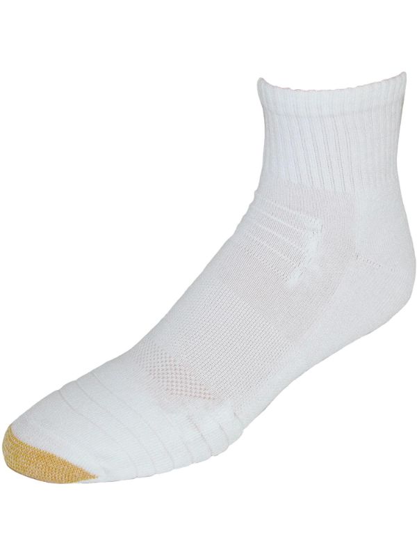 Photo 1 of Gold Toe Men's Tech Sport Quarter Socks (6 Pair Pack) - White One Size
