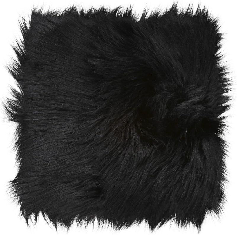 Photo 1 of  10 Inches Mini Square Faux Fur Rug? Small Fluffy Area Rug Cushion for Living Room Sofa Bedroom Floor Soft Square Chair Cover Seat Pad Nail Mat for Photographing Background of Jewelry