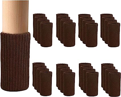 Photo 1 of 32 PCs Furniture Leg Socks - Coffee Knitted Furniture Socks, Double Thickness Chair Leg Floor Protectors, High Elastic Chair Leg Covers Furniture Caps Set, Move Easily and Reduce Noise