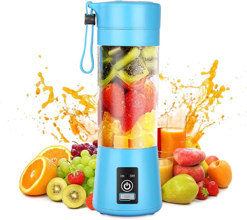 Photo 1 of  Portable Blender, Personal Blender with USB Rechargeable Mini Fruit Juice Mixer, Personal Size Blender for Smoothies and Shakes Mini Juicer Cup Travel 380ML, Fruit Juice, Milk