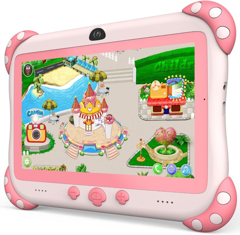 Photo 1 of Kids Tablet 7 inch Tablet for Kids Wifi Kids Tablets 32G Android 10 Dual Camera Educational Games Parental Control, Toddler Tablet with Kids Software Pre-Installed Kid-Proof YouTube Netflix (Pink)
