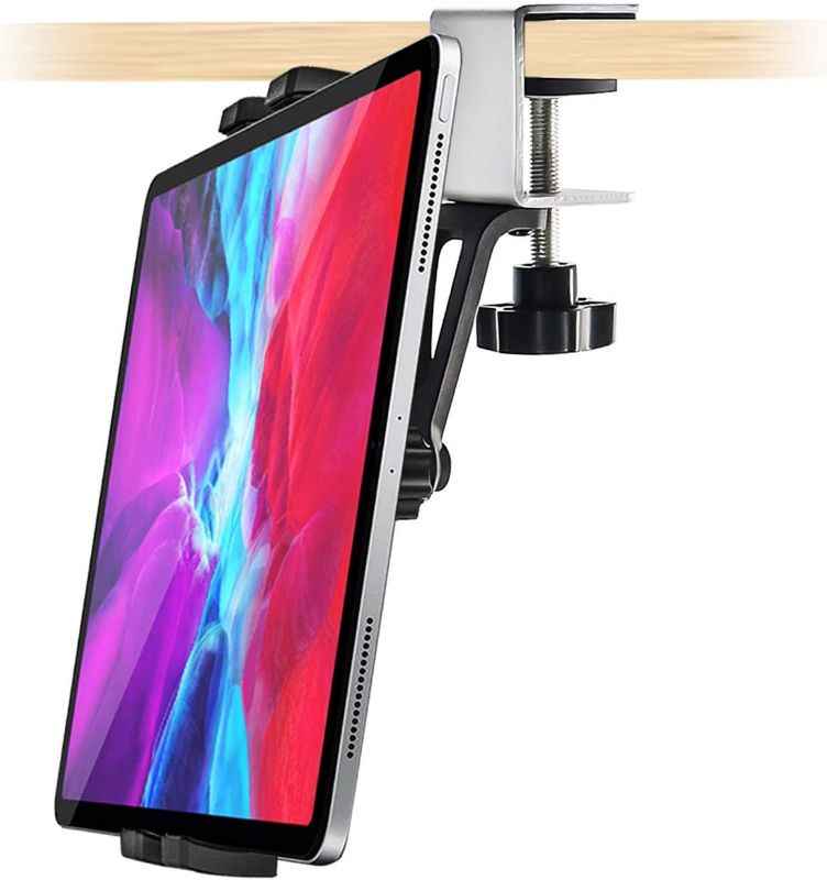 Photo 1 of  Kitchen Cabinet Tablet Mount, Easy-Install Under Cabinet Tablet & Phone Clamp Holder Stand for iPad Pro 9.7, 10.5, 12.9 Air Mini, iPhone, Galaxy Tabs, Switch, More 4-13" Tablets and Cellphones

