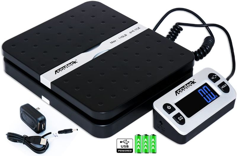 Photo 1 of ACCUTECK ShipPro 110lbs x 0.1 oz. Digital Shipping Postal Scale, Black (W-8580-110-Black)
