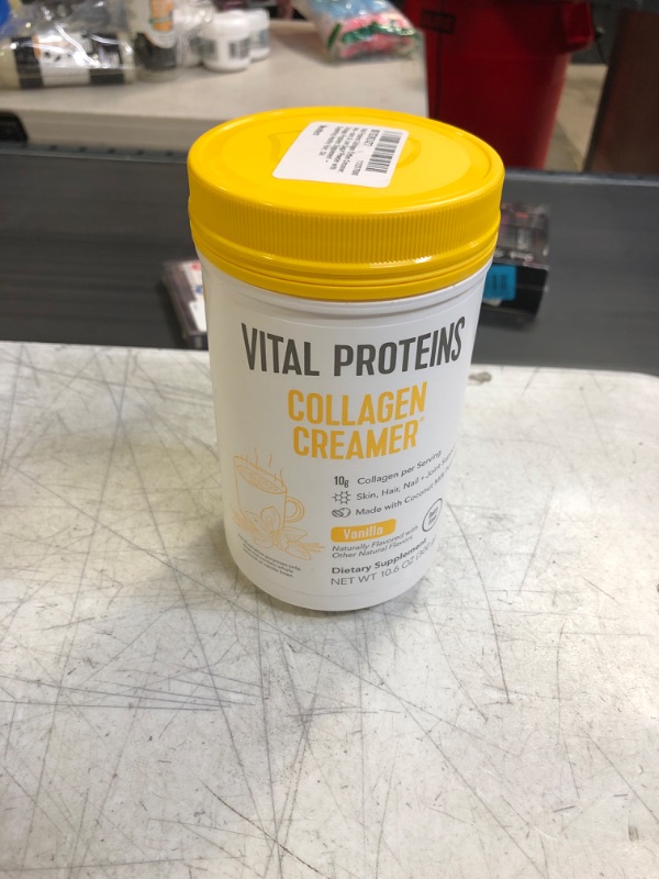 Photo 2 of Vital Proteins Collagen Coffee Creamer, Non-dairy & Low Sugar Powder with Collagen Peptides Supplement - Supporting Healthy Hair, Skin, Nails with Energy-Boosting MCTs - Vanilla 10.6oz EXP 8/17/2023