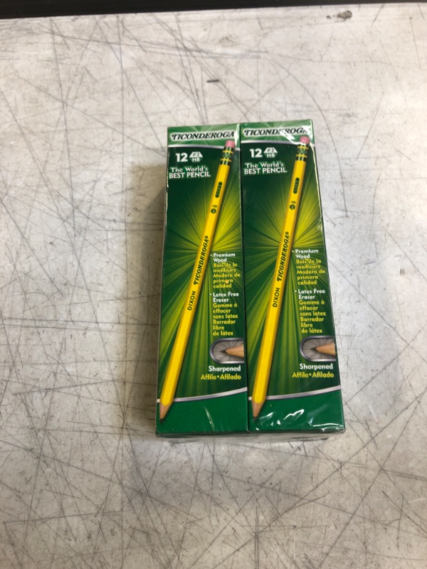 Photo 2 of TICONDEROGA Woodcase Pencils with Erasers, 6 Pre-Sharpened Boxes of 12, 72 Pencils Total (13806SP)
