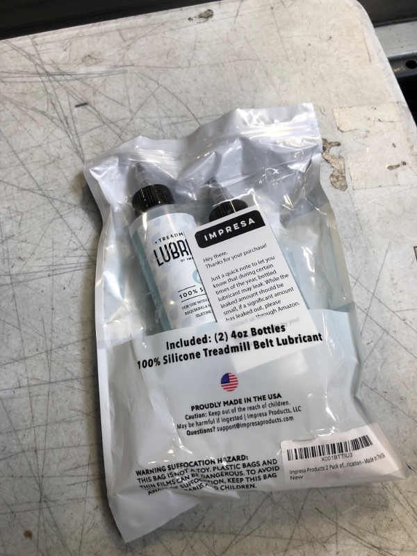 Photo 2 of 2 Pack of Silicone Treadmill Belt Lubricant / Lube - Easy to Apply Lubrication - Made in the USA
