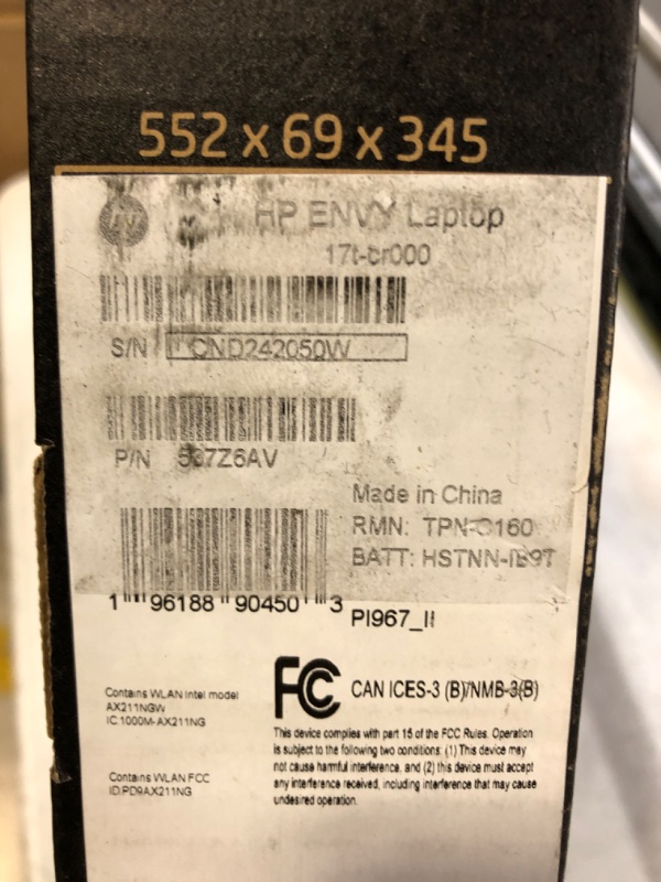 Photo 11 of (COMPUTER IS LOCKED) ----- HP 2023 Newest Envy 17t-cr0000 17.3" 4K Ultra HD Laptop 12th Gen (Intel I7-1260P 12-Core, 16GB RAM, 512GB SSD, Intel Iris Xe, 2 Thunderbolt 4, WiFi 6E
(COMPUTER IS LOCKED) (USED, LOOKS IN GOOD CONDITION)