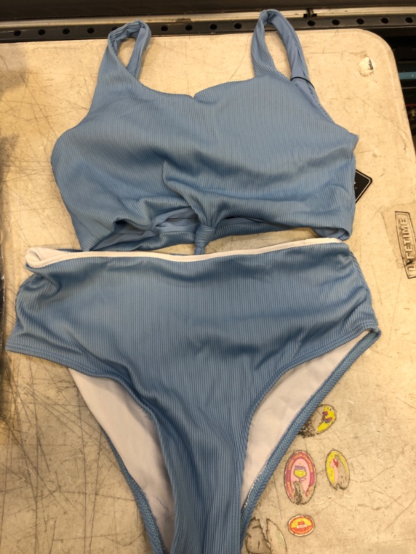 Photo 1 of 2 PIECE BLUE SWIMSUIT SIZE M