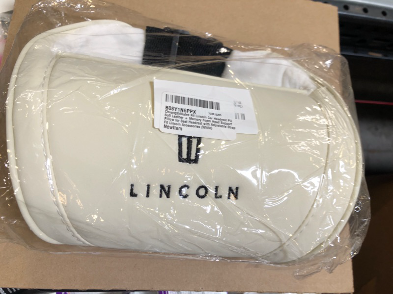 Photo 1 of  Fit for Lincoln Full Range LEATHER Pillow Pillow Neck Pillow seat Sleeping Pillow car Memory Foam headrest CREME 