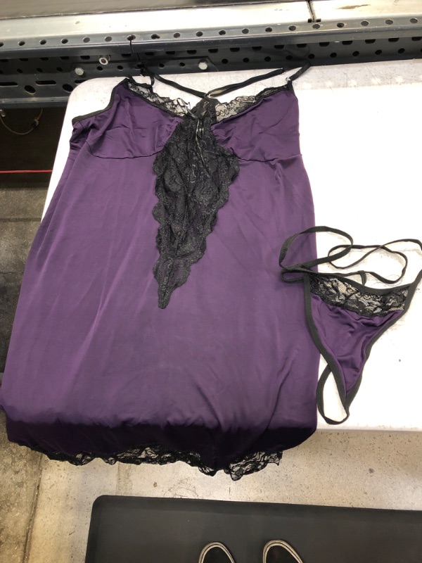 Photo 2 of 2 Piece Purple Lingerie Set 4XL 