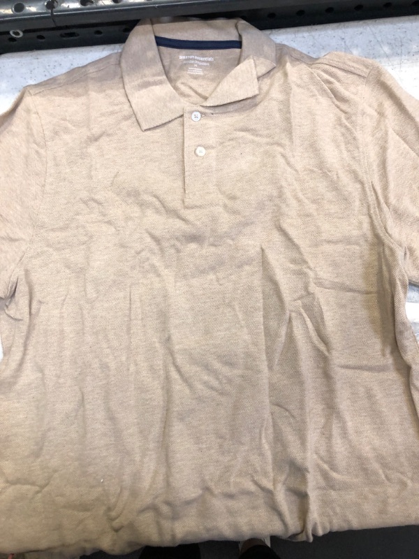 Photo 2 of Amazon Essentials Men's Regular-Fit Cotton Pique Polo Shirt (Available in Big & Tall) Medium Oatmeal Heather