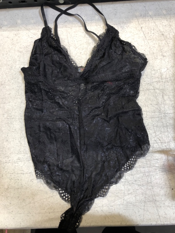 Photo 2 of Black One Piece Lace Lingerie Bodysuit Medium 