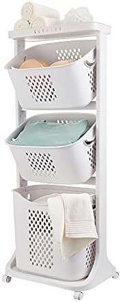 Photo 1 of 3 Tier Laundry Basket with Wheels, Removable Multipurpose Sorter Basket, Rolling Laundry Sorter Hamper for Bathroom, Bedroom
