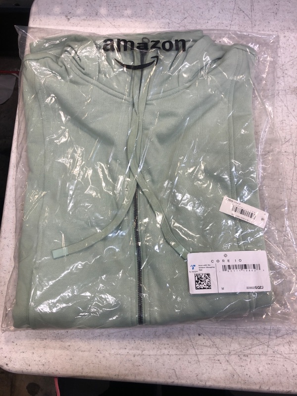 Photo 2 of Core 10 Women's Super Soft Fleece Cropped Length Zip-Up Hoodie Sweatshirt Medium Mint Green