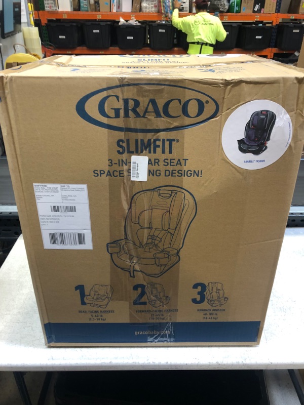 Photo 3 of Graco SlimFit 3 in 1 Car Seat, Slim & Comfy Design Saves Space in Your Back Seat, Annabelle, 1 Count (Pack of 1) SlimFit Annabelle