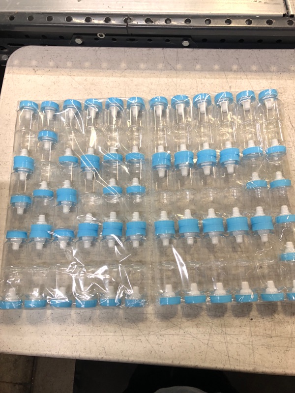 Photo 2 of 72 Pcs 3.5 Inch Baby Bottle Shower Favor Mini Plastic Candy Bottle Clear Plastic Baby Bottles for Baby Shower Mini Baby Bottle Feeding Bottle Candy Box for Baby Shower Supplies Gift Decor (Blue)