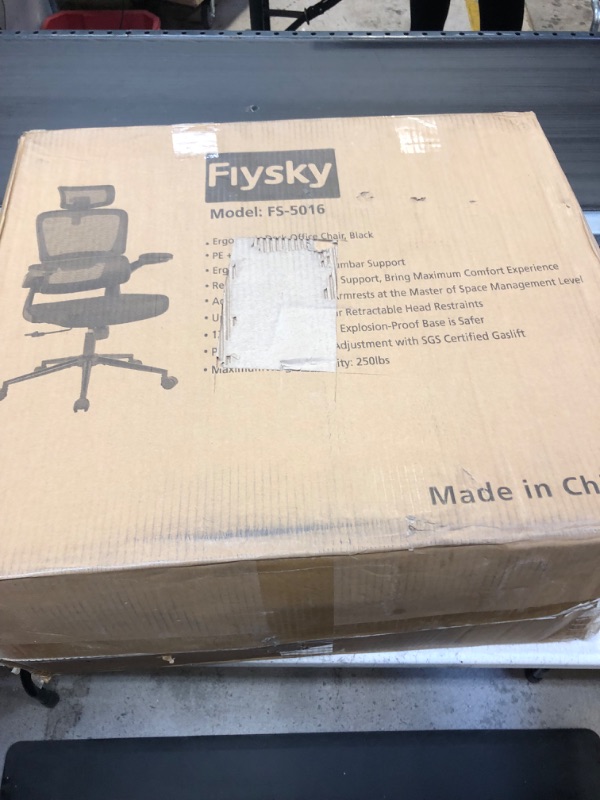 Photo 3 of Flysky Ergonomic Office Chair Breathable Mesh Home Office Desk Chair, Comfy Computer Chair with Lumbar Support, Headrest and Flip-up Arms, Executive Chair, Adjustable Height Swivel Task Chair Black