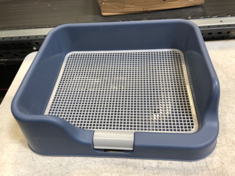 Photo 2 of [PS KOREA] Indoor Dog Potty Tray – with Protection Wall Every Side for No Leak, Spill, Accident - Keep Paws Dry and Floors Clean! (Blue)
