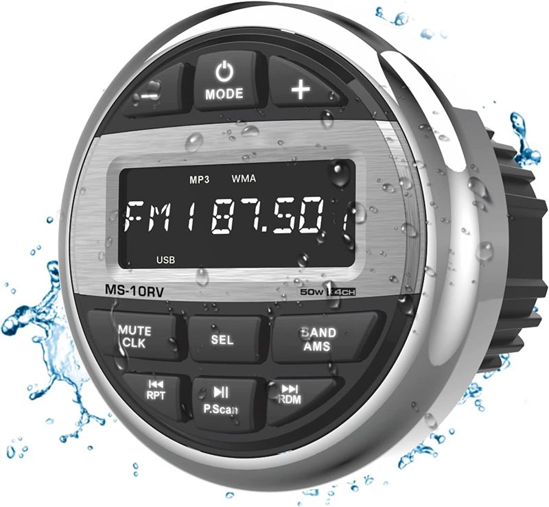 Photo 1 of Bluetooth Marine Radio Boat Stereo: Waterproof Boat Audio Receiver - Digital Marine Grade Player with FM AM Radio | USB/AUX-in/MP3 | Subwoofer | Pre-Amp&EQ
