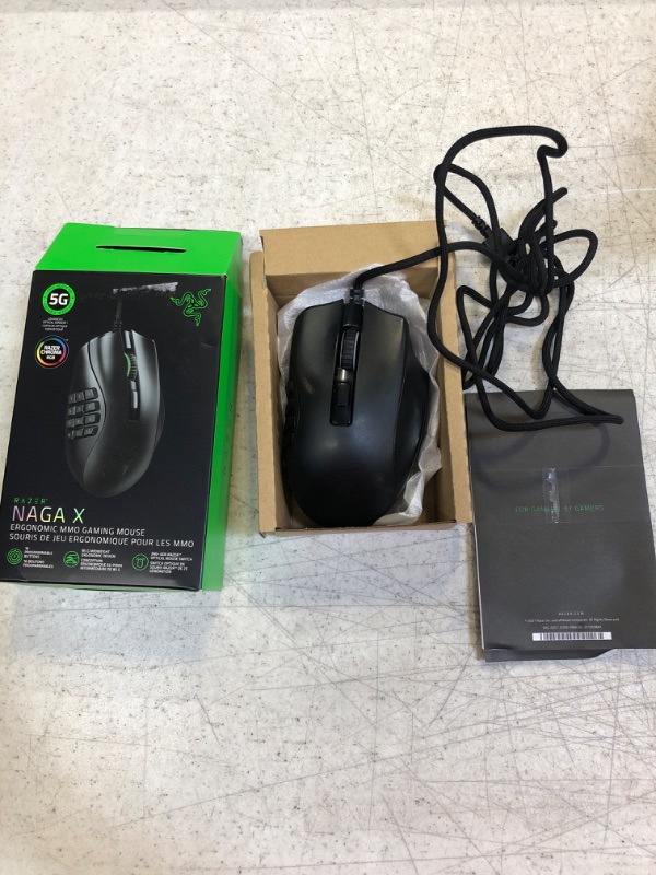 Photo 2 of Razer Naga X Wired MMO Gaming Mouse: 18K DPI Optical Sensor - 2nd-gen Optical Switch - Chroma RGB Lighting - 16 Programmable Buttons - 85g - Classic Black Mouse Naga X