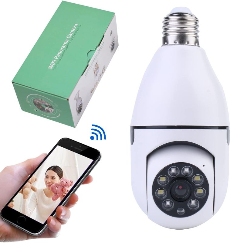 Photo 1 of 360 Degree Light Bulb Cam, Wireless Light Bulb Security Camera Wireless WiFi Light Bulb 1080P Light Socket Security Cameras Outdoor Home Security Smart Motion Detection
