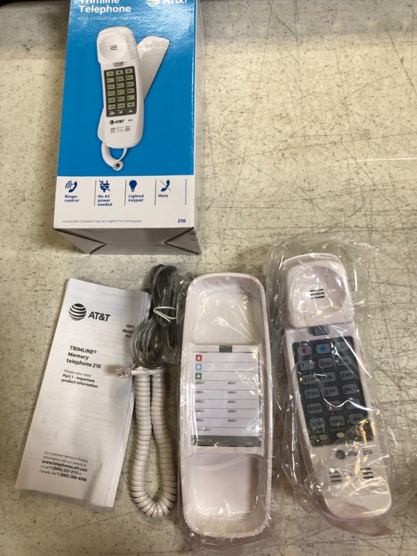 Photo 2 of 210WH Corded TrimLine Phone,Lighted Keypad, White