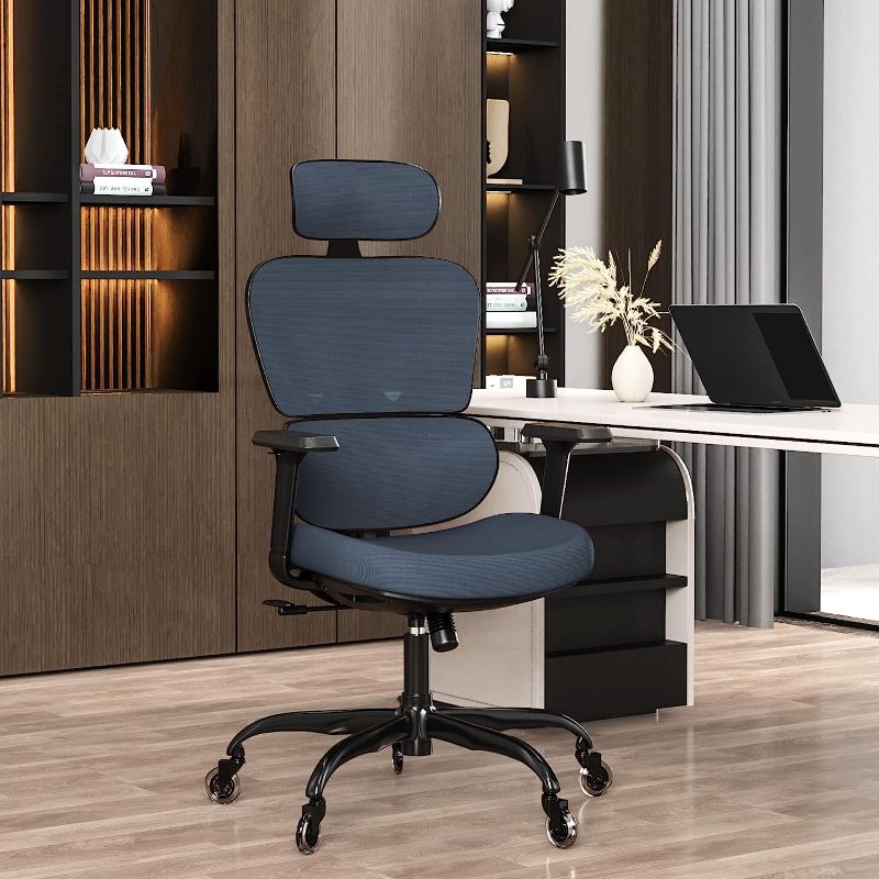 Photo 1 of Ergonomic Office Chair - Mesh Office Chair High Back, Rolling Desk Chair, Executive Swivel Chair, Computer Chair with 3D Adjustable Armrest, 3D Lumbar...
