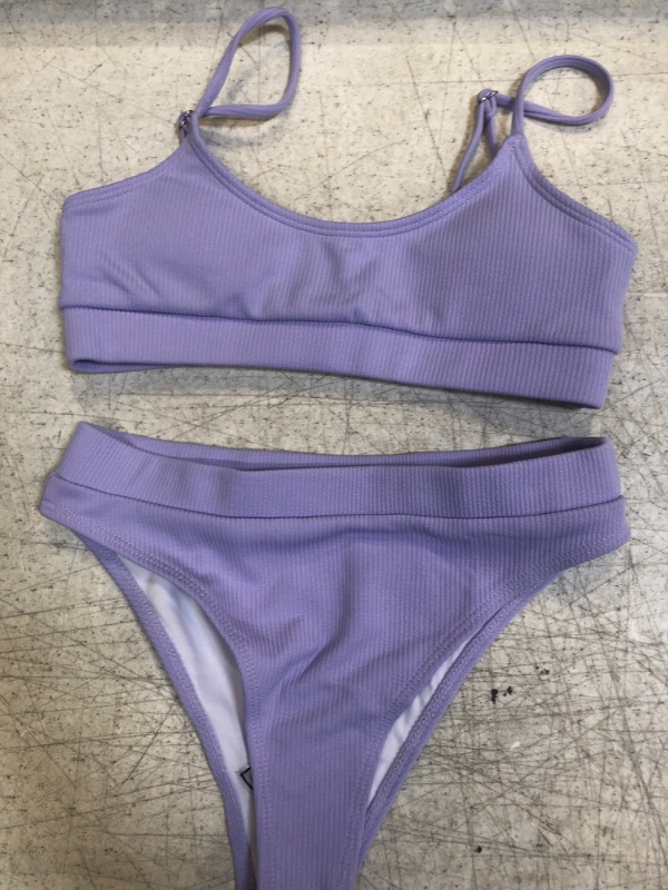 Photo 2 of  Women's Push Up Spaghetti Straps High Waisted Cheeky Two Piece Swimsuit (STOCK PHOTO USED S REFERENCE) SIZE S
