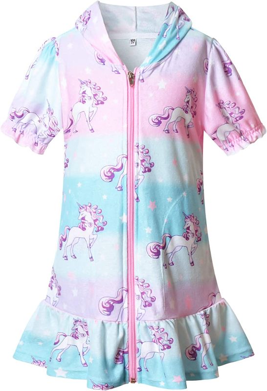 Photo 1 of CHILDRENSTAR Girls Swim Coverups Terry Swimsuit Cover-Up Hooded Zip-Up Beach Robe
SIZE 3-4Y