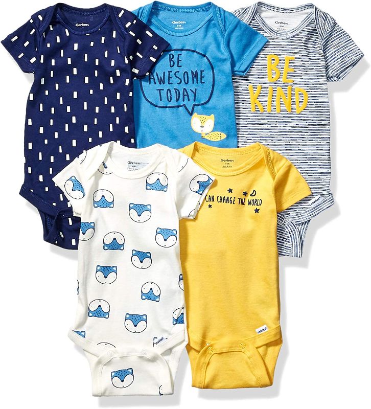 Photo 1 of Gerber baby-boys 5-pack Short Sleeve Variety Onesies Bodysuits
SIZE 0-3