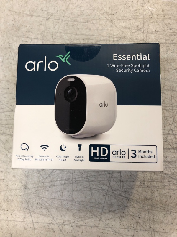 Photo 2 of Arlo Essential Spotlight Camera, Wire-Free 1080p Video, Integrated Spotlight, Color Night Vision, 2-Way Audio, Rechargeable Battery, Motion Activated, Direct to WiFi - No Hub Needed, Works with Alexa & Google Assistant