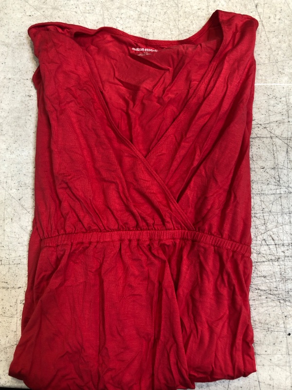 Photo 2 of Amazon Essentials Women's Surplice Dress (Available in Plus Size) Rayon Blend Red Large