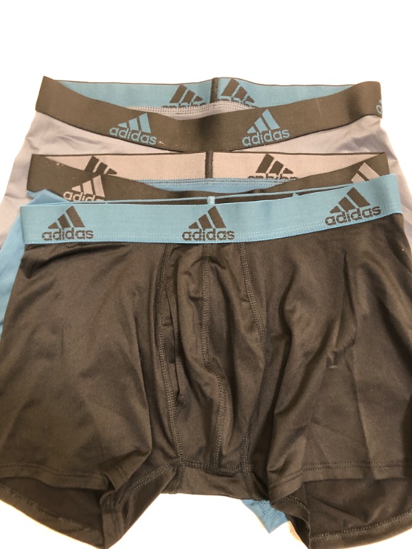 Photo 2 of adidas Men's Performance Trunk Underwear (3-Pack) Small Onix Grey/Black/Orbit Indigo Blue