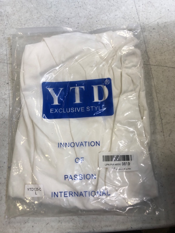 Photo 2 of YTD Mens Casual Slim Fit Basic Henley Long Sleeve Fashion T-Shirt Large 02 Long Sleeve White
