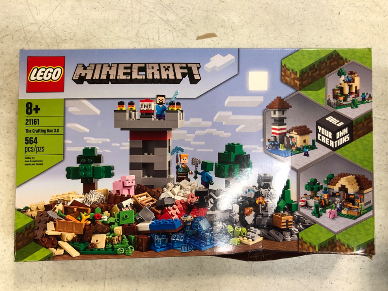 Photo 2 of LEGO Minecraft The Crafting Box 3.0 21161 Minecraft Brick Construction Toy and Minifigures, Castle and Farm Building Set, Great Gift for Minecraft Players Aged 8 and up (564 Pieces)