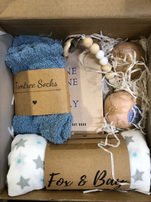 Photo 1 of Mother's Baby Box with Memory Book, Bath Bombs, Socks, and Swaddler