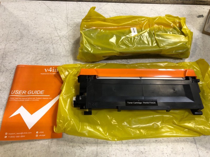 Photo 1 of v4ink Compatible Toner Cartridge Replacement for Brother TN450 TN420 Black Toner Cartridge High Yield to use for HL-2240d HL-2270dw HL-2280dw MFC-7360n MFC-7860dw IntelliFax 2840 2940 Printer 2 Pack
