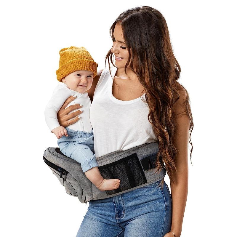 Photo 1 of Hip Seat Baby Carrier - Mom’s Choice Award Winner, Seen on Shark Tank, Ergonomic Carrier & Extenders for Newborns & Toddlers (Carrier, Grey)
