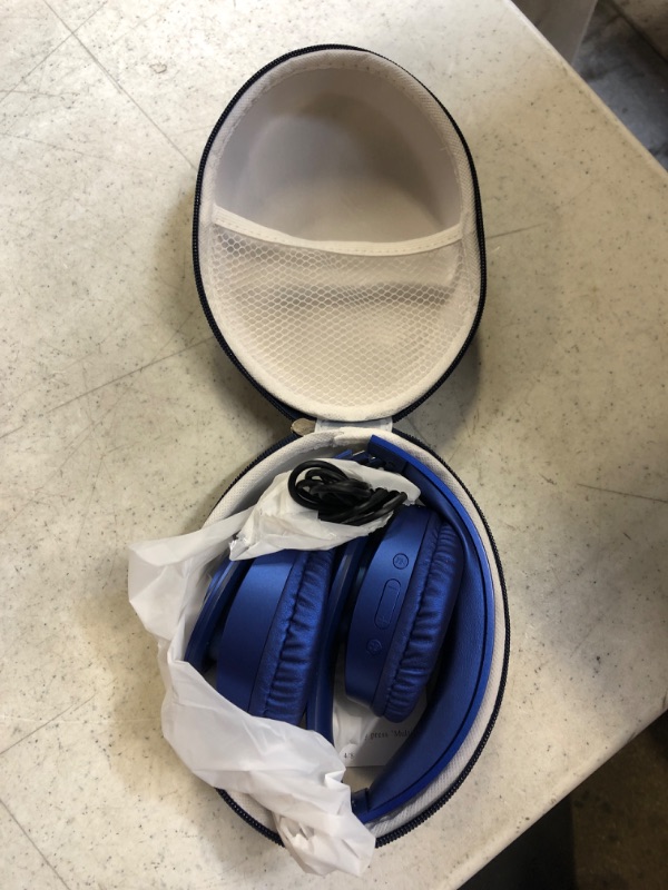 Photo 2 of TUINYO Bluetooth Headphones Wireless, Over Ear Stereo Wireless Headset 40H Playtime with deep bass, Soft Memory-Protein Earmuffs, Built-in Mic Wired Mode PC/Cell Phones/TV-Dark Blue
